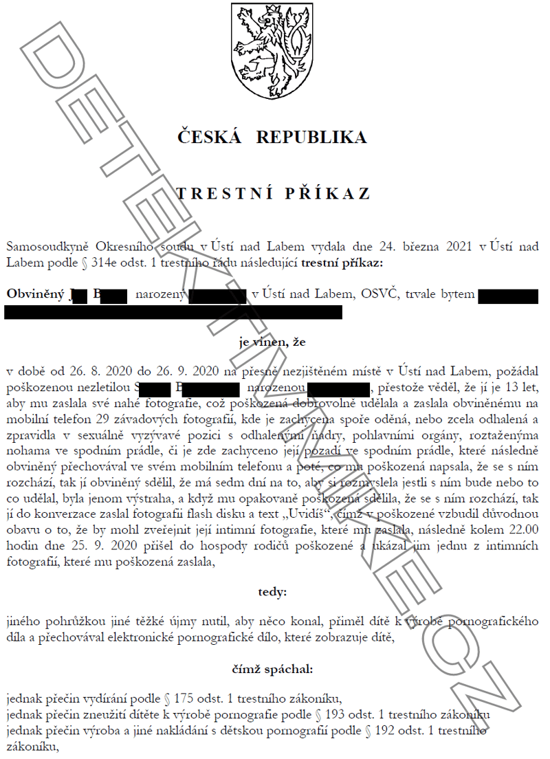 Trestní příkaz - Jiří Bláha