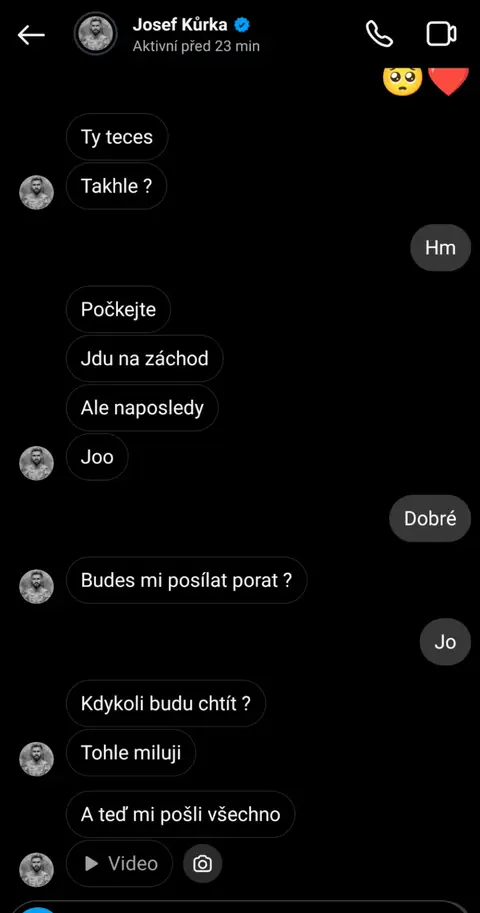 Konverzace Josefa Kůrky s nezletilou — screenshot 14 z 21