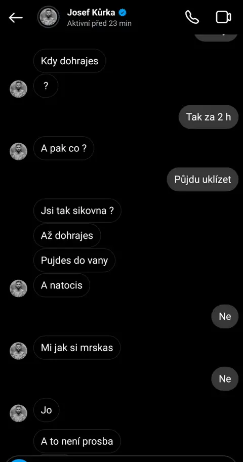 Konverzace Josefa Kůrky s nezletilou — screenshot 19 z 21